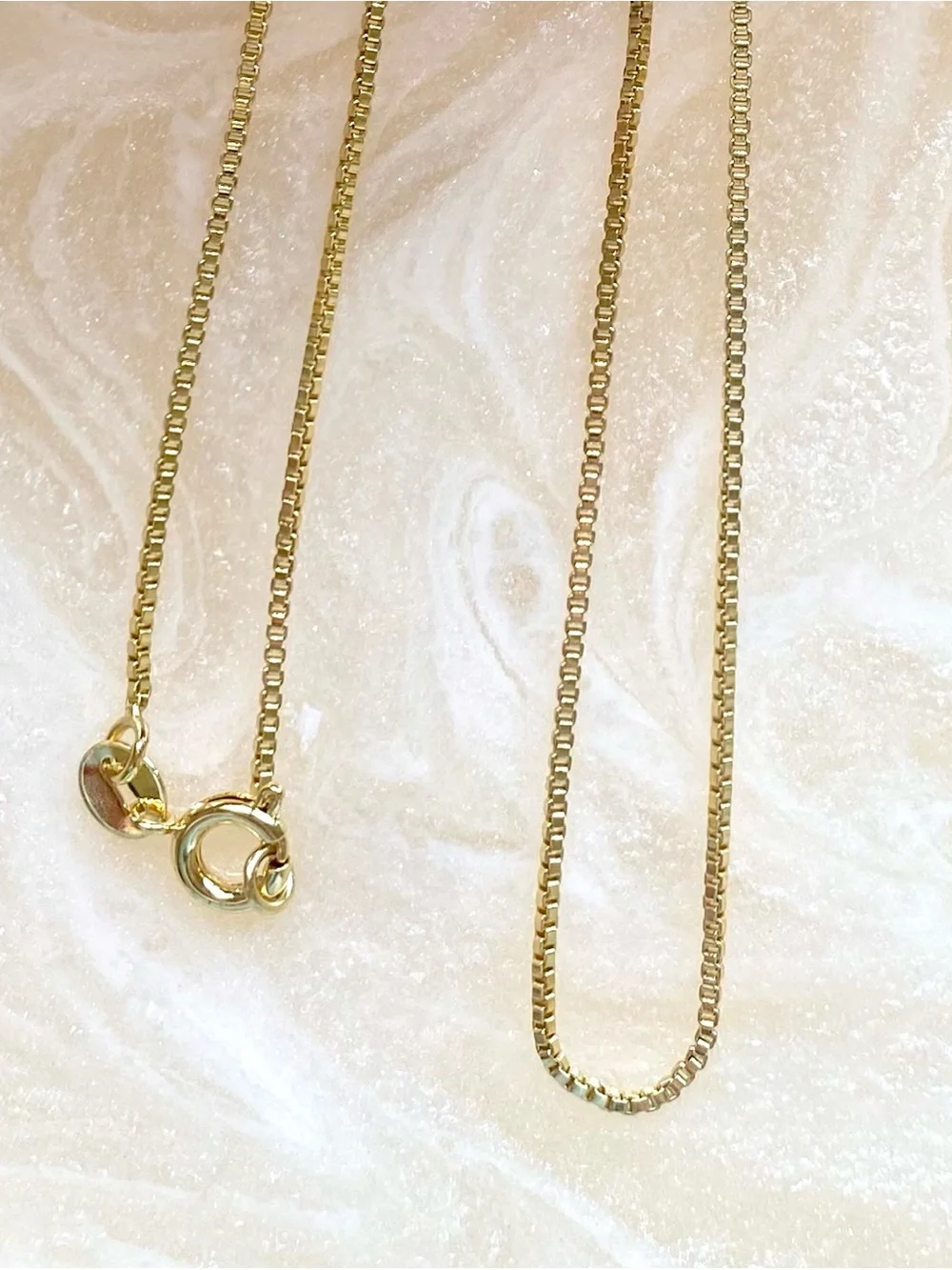 Classic Gold Box Chain Necklace - Gold